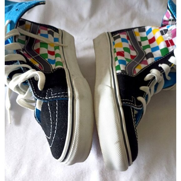 Vans SK8-Hi Checkerboard Sneakers Women’s Size 5 Canvas Super High Top - Picture 3 of 11